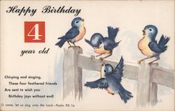 Happy Birthday 4 year old Postcard