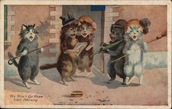 We Won't Go Home Until Morning Cats Maurice Boulanger Postcard Postcard Postcard