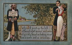 Jack & Jill went up the hill and found what seemed seclusion Comic Postcard Postcard Postcard