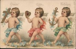 German: Faith, Love, Hope Cupid Postcard Postcard Postcard