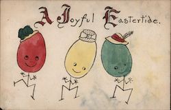 A Joyful Eastertide - Hand Colored Postcard