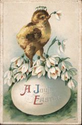 A Joyful Easter With Chicks Postcard Postcard Postcard