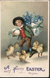 A Very Happy Easter to you With Chicks Ellen Clapsaddle Postcard Postcard Postcard