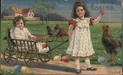 A Happy Easter With Children Mailick Postcard Postcard Postcard