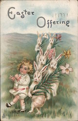 Easter Offering With Bunnies Postcard Postcard Postcard