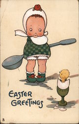 Easter Greetings With Children Postcard Postcard Postcard