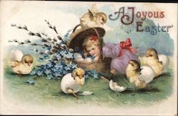 A Joyous Easter With Chicks Postcard Postcard Postcard