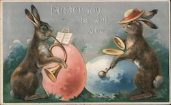 Easter joy be with you With Bunnies Postcard Postcard Postcard