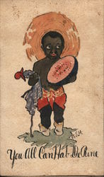 You All Can Hab De Rine Hand Colored Black Americana Postcard Postcard Postcard