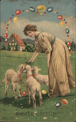 Easter Greeting With Lambs Moiliek Postcard Postcard Postcard