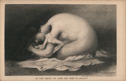 In The Midst of Life We Are In Death (Skull/Woman) Metamorphic Postcard Postcard Postcard