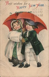 Best Wishes For a Happy New Year Children Ellen Clapsaddle Postcard Postcard Postcard