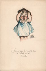 Chher up. It can't be as bad as all that. Artist Signed Ruth Welch Siver Postcard Postcard Postcard