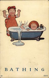 Bathing Children Postcard Postcard Postcard