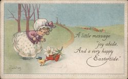 A little message "joy abide, And a very happy Eastertide." Postcard