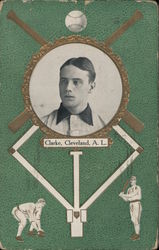 Rare: Nig Clarke #30, Cleveland, American League 1908 Postcard