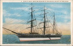 Star of India - Maritime Museum of Zoological Society of San Diego California Postcard Postcard Postcard