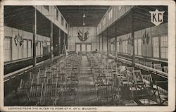 Looking From the Alter to Rear Of K. Of C. Building Knights of Columbus Postcard