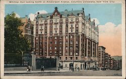 Whittier Hall Looking North on Amsterdam Avenue, Columbia University Postcard