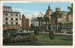 Ocean Avenue from Pacific Park Long Beach, CA Postcard Postcard Postcard