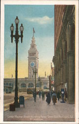 Lower Market Street showing Ferry Tower Postcard