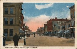 Main Street, Looking South Waterville, ME Postcard Postcard Postcard