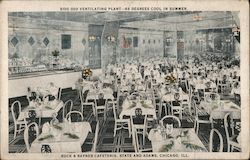 $100,000 Ventilating Plant 68 Degrees Cool In Summer Buck & Rayner Cafeteria, State and Adams Chicago, IL Postcard Postcard Postcard