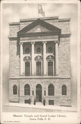 Masonic Temple and Grand Lodge Library Sioux Falls, SD Postcard Postcard Postcard