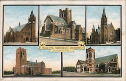 Principal Protestant Churches of Duluth, Minn. Minnesota Postcard Postcard Postcard