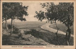 Brazos River, From Inspiration Point Mineral Wells, TX Postcard Postcard Postcard