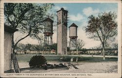 Clock Tower in the Quadrance at Fort Sam Houston Postcard