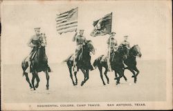 Regimental Colors, Camp Travis Postcard