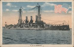 U.S.S. Vermont Postcard