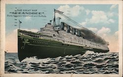 The Great Ship "Seeandbee" Daily Between Cleveland and Buffalo Boats, Ships Postcard Postcard Postcard