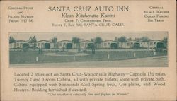 Santa Cruz Auto Inn Klean Kitchenette Kabins Postcard