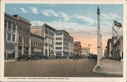 Automobile Row - Van Ness Avenue Postcard