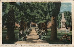 Public library and monument, Lincoln Park Postcard