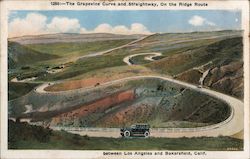 The Grapevine Curve and Straightway Los Angeles, CA Postcard Postcard Postcard