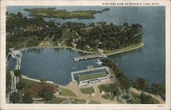 Airplane View of Buckeye Lake, Ohio Newark, OH Postcard Postcard Postcard