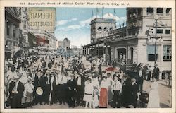 Boardwalk front of Million Dollar Pier Postcard