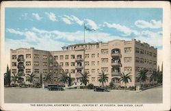 The Barcelona Apartment Hotel, Juniper St. at Fourth San Diego, CA Postcard Postcard Postcard