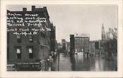 Asylum Street Looking East From N.Y., N.H. & Hartford Railroad Bridge Great Flood March '36 Connecticut Postcard Postcard Postcard