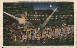 Amphitheatre and Dancing Under the Stars, Scaroon Manor on Schroom Lake Schroon Lake, NY Postcard Postcard Postcard