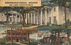 Denominational Houses on Lake Chautauqua New York Postcard Postcard Postcard