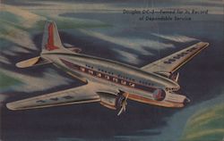 Douglas DC-3 - Famed for its Record of Dependable Service Aircraft Postcard Postcard Postcard