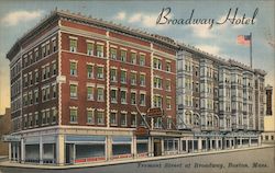 Broadway Hotel - Tremont Street at Broadway Postcard