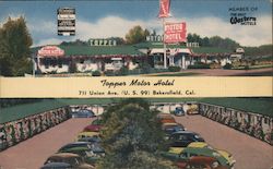 Topper Motor Hotel - 711 Union Ave (U.S. 99) Bakersfield, CA Postcard Postcard Postcard