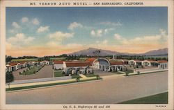 Mt. Vernon Auto Motel San Bernardino, CA Postcard Postcard Postcard