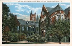 College Hall from Campus, Smith College Northampton, MA Postcard Postcard Postcard