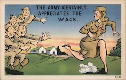 The Army Certainly Appreciates the WACs Comic Postcard Postcard Postcard